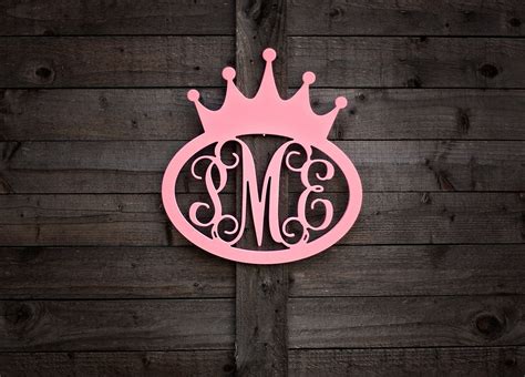 Monogram Baby T Wooden Princess Crown Wall Hanging Etsy