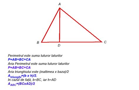 Perimetrul Si Aria Triunghiului Matematica