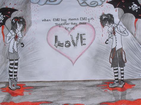 Emo Heart Drawings Broken Heart Boy Emo Love Anime