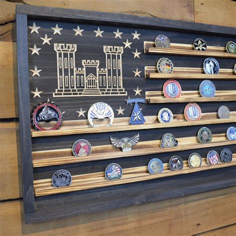 Us Army Corps Of Engineers Castle Challenge Coin Display Rack Etsy