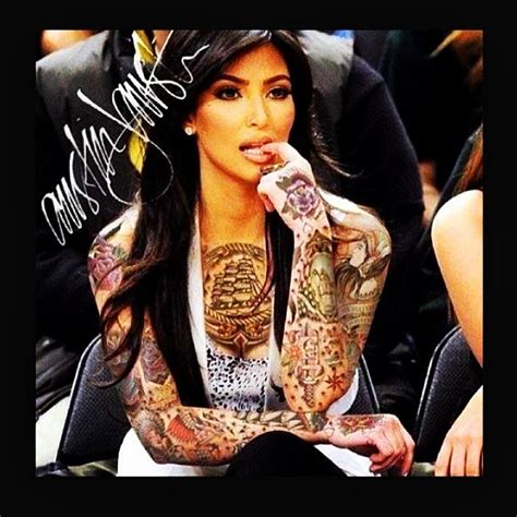 Kim Kardashian Body Tattoos In Honor Of Kanye West