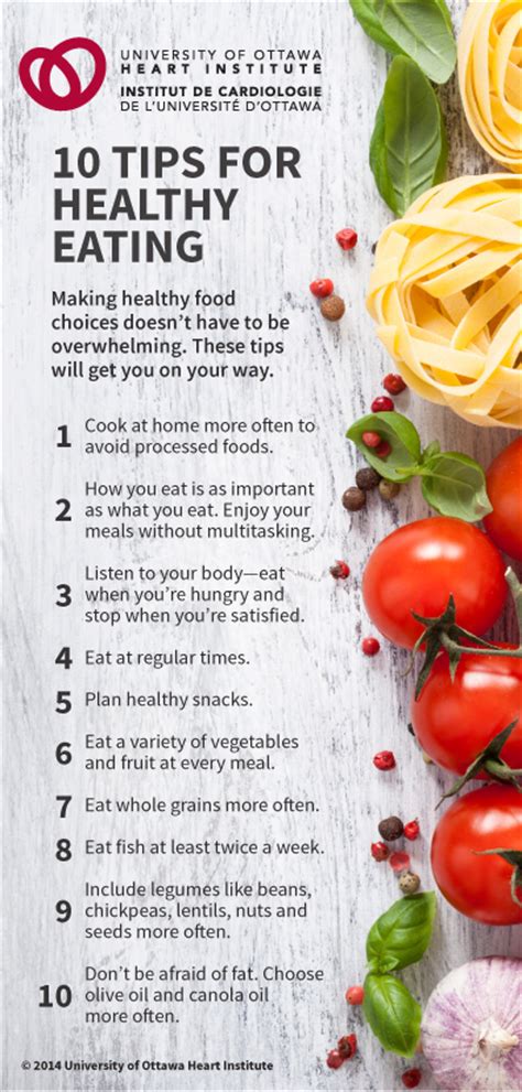 ten things to know about healthy eating university of ottawa heart institute
