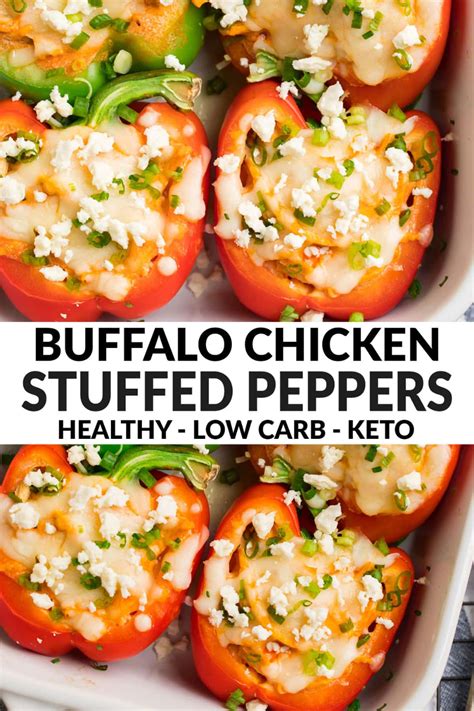 These Cheesy Buffalo Chicken Stuffed Peppers Are A Healthy Low Carb
