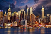 Images Manhattan New York City USA Night Rivers 4500x3000