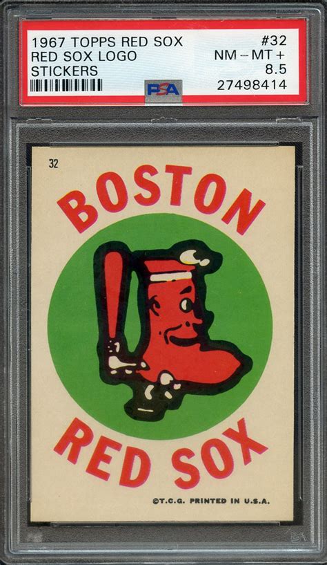 Lot Detail 1967 Topps Red Sox Stickers 32 Red Sox Logo Stickers Psa