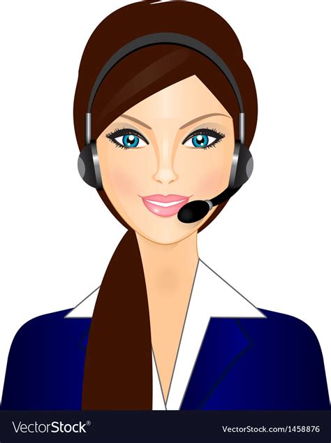 Smiling Telephone Operator Royalty Free Vector Image