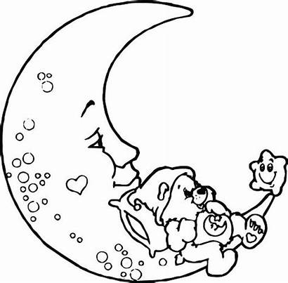Moon Coloring Pages Crescent Stars Phases Printable