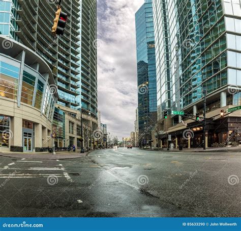 Modern City Scene From Street Level Stock Photo Image Of District