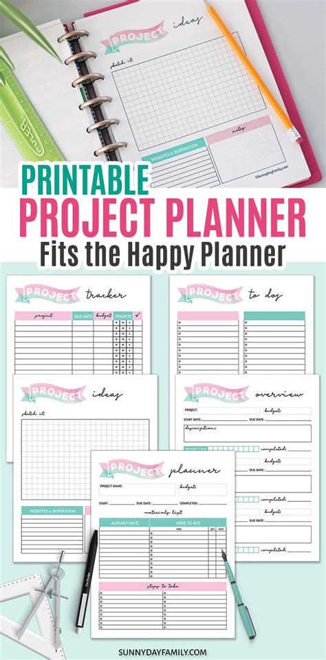 Project Planner Pages Printable To Any Size Fits The Happy Planner