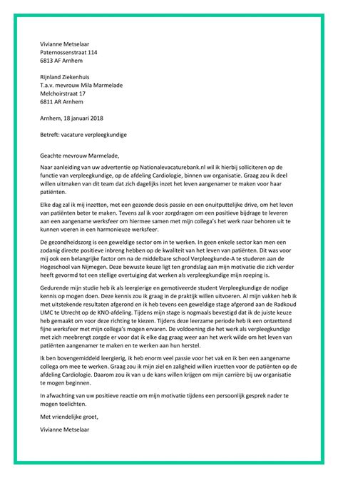 Sollicitatiebrief Verpleegkundige Sollicitatiebijbelnl