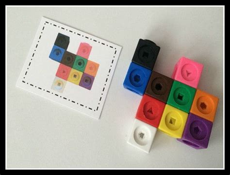 Snap Cubes With Pattern Cards Preschool Kindergarten Busy Bag