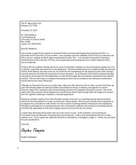 I have also previously held guest lecturer positions in colleges of the university and i am comfortable. Academic Application Letters - 8+ Sample, Example ...