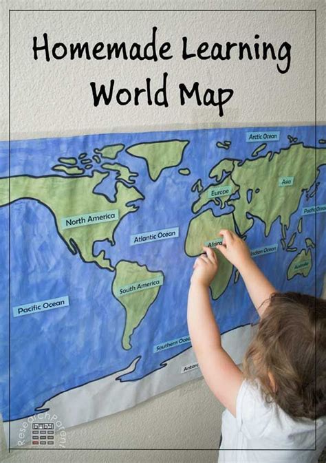 homemade learning world map kindergarten homemade
