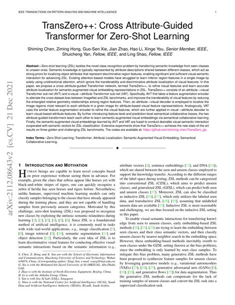 PDF TransZero Cross Attribute Guided Transformer For Zero Shot
