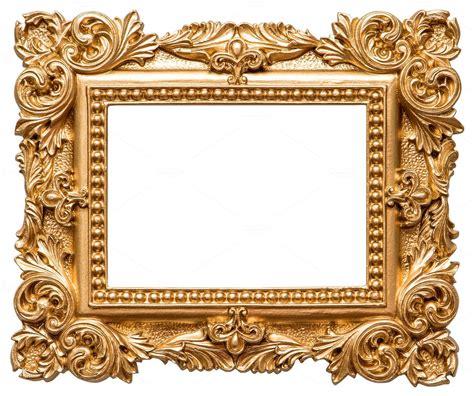 Golden Picture Frame By Liligraphie On Creativemarket Antique Mirror Frame Antique Photo