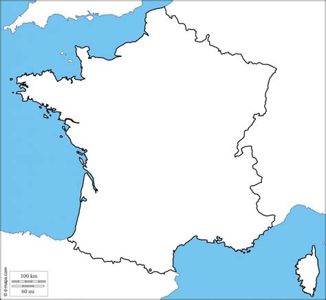 Blank Map Of France Physical Map Of France Blank Western Europe