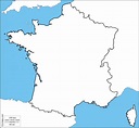 Blank map of France - Physical map of France blank (Western Europe ...