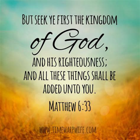 But Seek Ye First The Kingdom Of God And His Righteousness And All