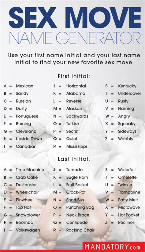 Sex Move Name Generator Strange Beaver