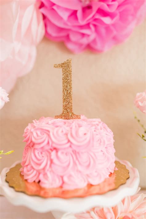 Pink And Gold First Birthday Celebration Rustic Baby Chic