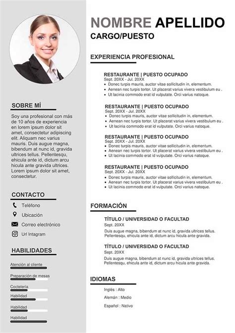 A Professional Resume Template With An Image On The Front And Back