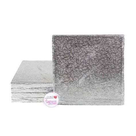 Cake Drum Square Silver 06 Inch Pack Of 5