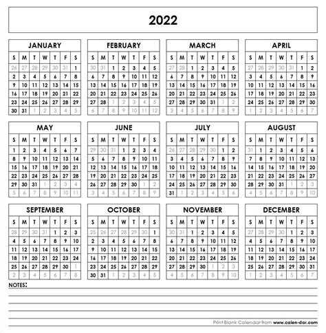 Printable Free 2022 Calendar Without Downloading Example Calendar