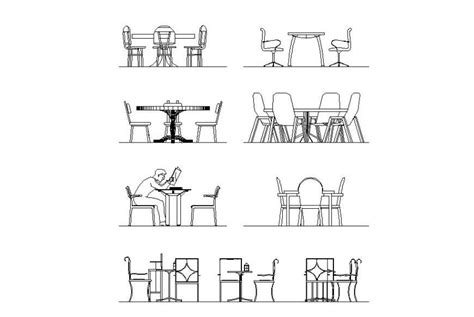 Miscellaneous Hotel Dining Table Blocks Cad Drawing Details Dwg File