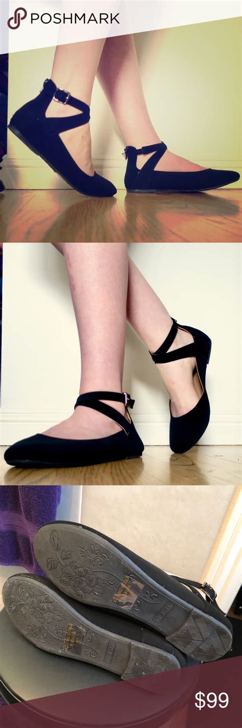 black pu suede buckle ankle cross strap flats 10 faux suede ankle straps suede