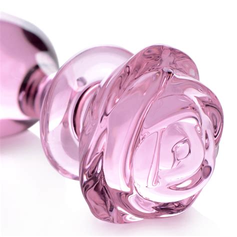 Btys Ag650 Lrg Pink Rose Glass Anal Plug Large Honey S Place