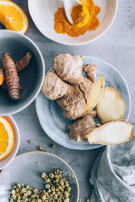 Ginger Turmeric And Chamomile Tea For Immunity Boost Detox Healing