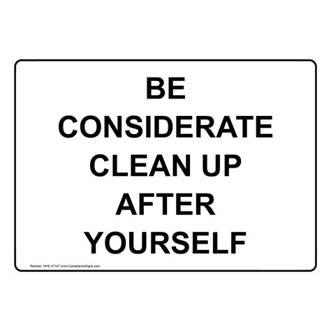 Free Printable Clean Up After Yourself Signs