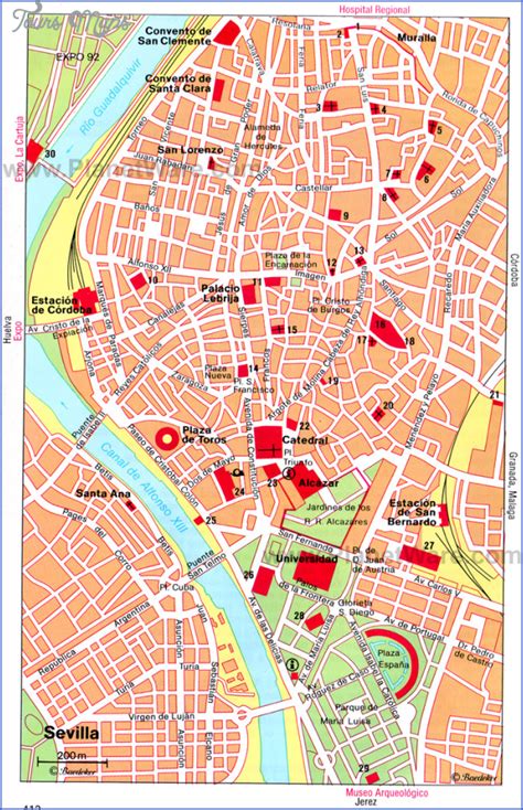 Seville Map Tourist Attractions