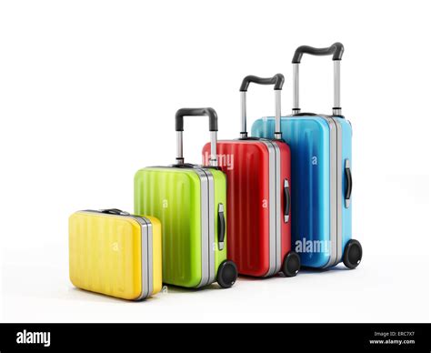 Colorful Suitcases Isolated On White Background Stock Photo Alamy