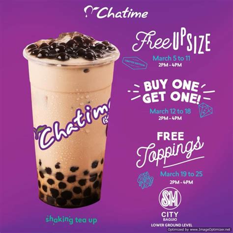 Find a chatime near you. Free Upsize, Buy 1 Get 1, Free Toppings at Chatime SM ...