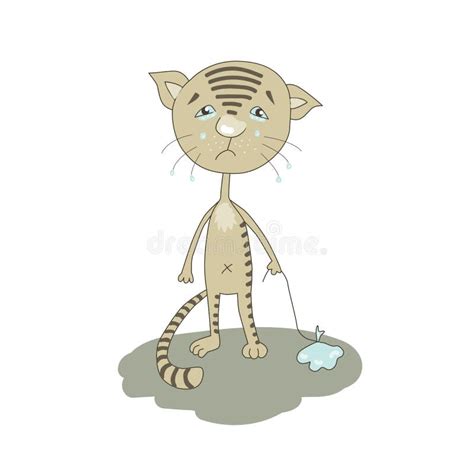 Cartoon Cute Cat Crying Stock Vector Illustration Of Cartoon 84870272