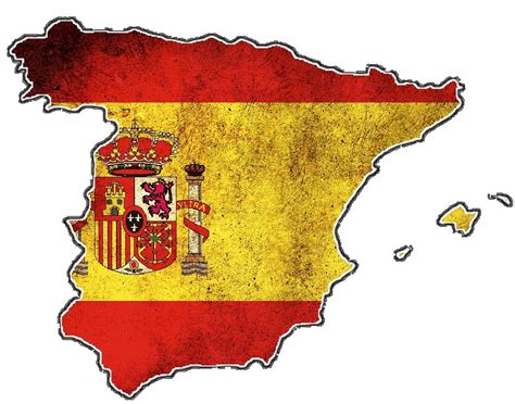 √ Spain Flag Map Spain Flag Border Outline Atlas Map Of The World Map