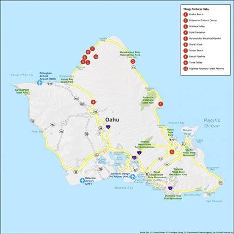 Map Of Oahu Island Hawaii Gis Geography
