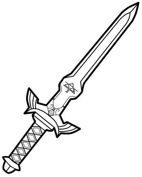 Anime Weapon Drawings Sketch Coloring Page