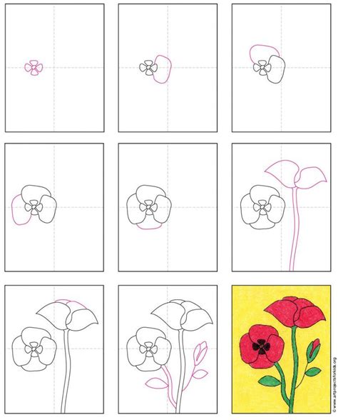 How To Draw A Poppy Art Projects For Kids Poppy Art Remembrance