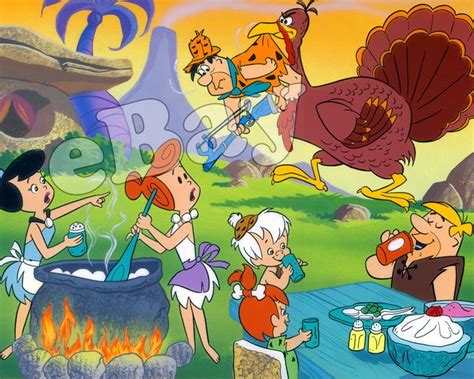 Rare Flintstones Thanksgiving Cartoon Photo 3 Hanna Barbera Pebbles