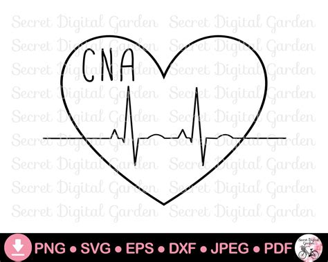 Cna Heartbeat Svg Cna Svg Files For Cricut Digital Cut Etsy