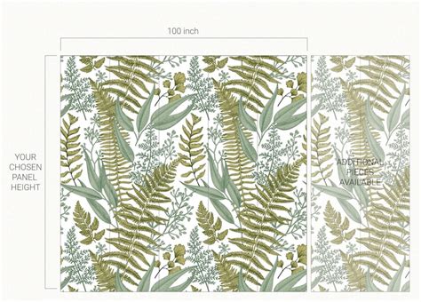 Botanical Greenery Peel And Stick Wallpaper Fern Wallpaper Etsy