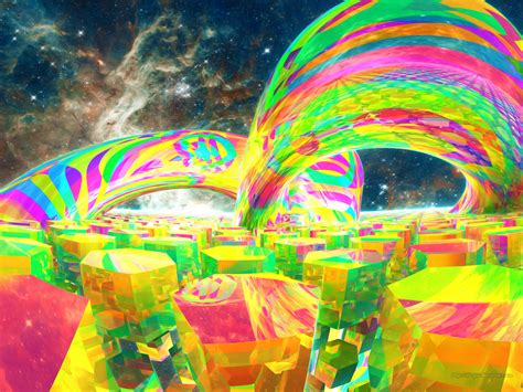 Polished Rainbow Bands 3d Fractal Art By Dr Pen