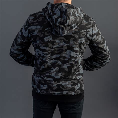 Arsenal Inc Hoodies Black Camo Cotton Poly Relaxed Fit Zip Up Hoodie