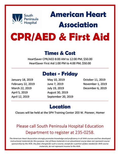 American Heart Association CPR AED And First Aid Classes South Peninsula Hospital