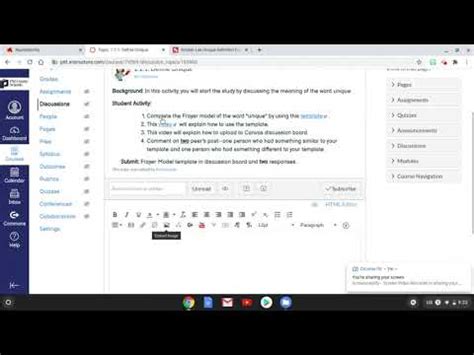 Attach A File In Canvas Discussion Board How To Youtube