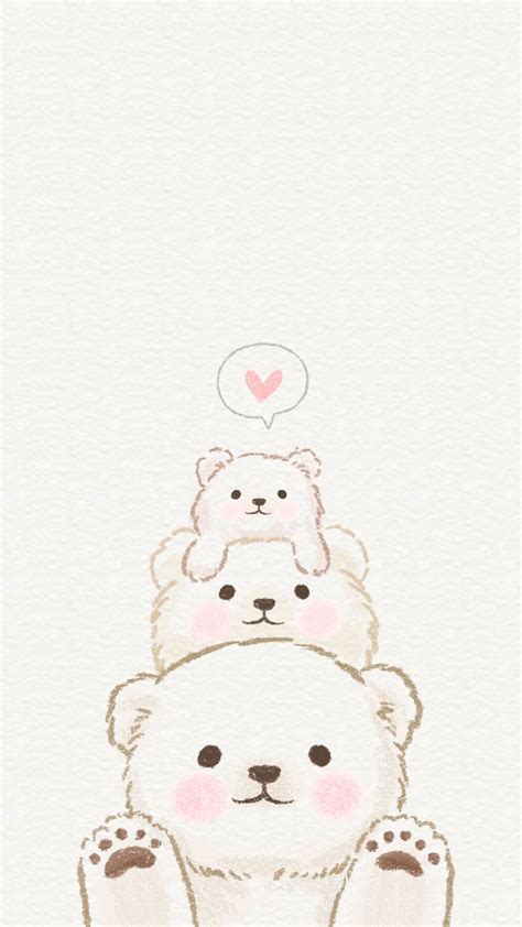Bear Love Kawaii Wallpaper Wallpaper Iphone Cute