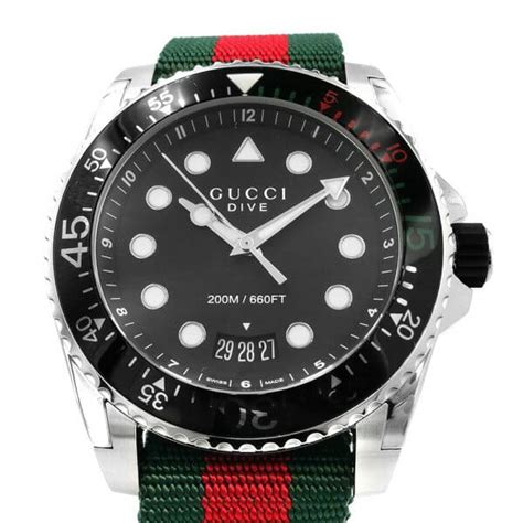 New It Is Gucci Gucci Mens Dive Dive 45mm Black X Green X Red