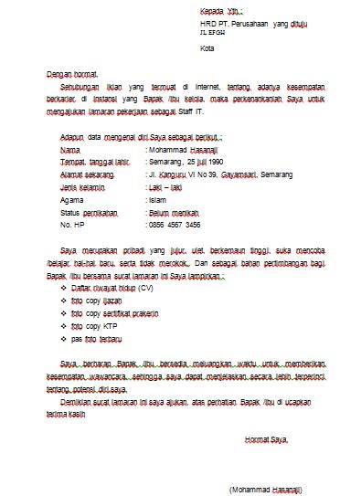 Enggak usah khawatir, contoh surat lamaran kerja bahasa inggris di bawah ini bisa membantumu mendapatkan profesi yang sudah kamu impikan sejak lama! Pasti berkesan, Ini dia cara menulis surat lamaran kerja ...